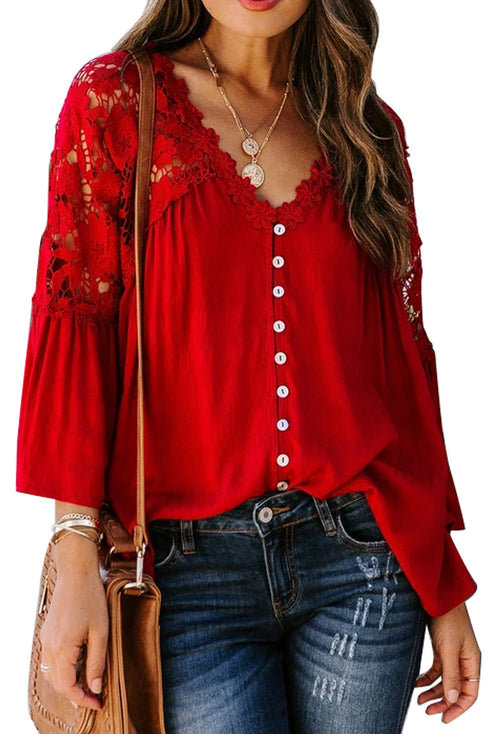 Crochet Lace Button Top
